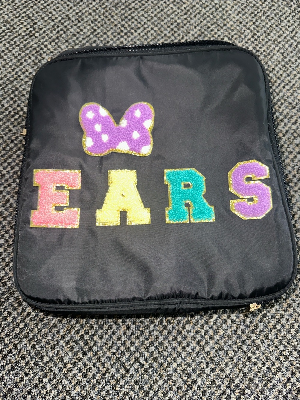 Black Disney 'EARS' Glitter Letter Zip Container 🤍